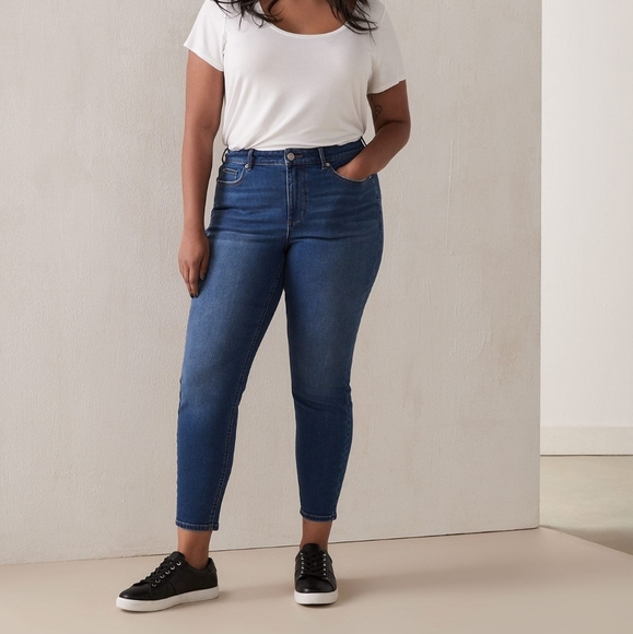 Addition Elle Curvy High Waisted Rise Skinny Jeans Stretchy Denim Basic size 14 - Picture 1 of 13